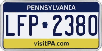PA license plate LFP2380