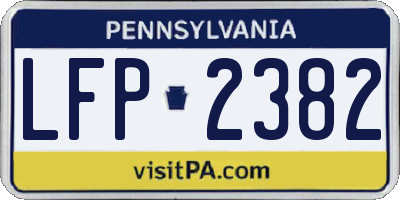 PA license plate LFP2382