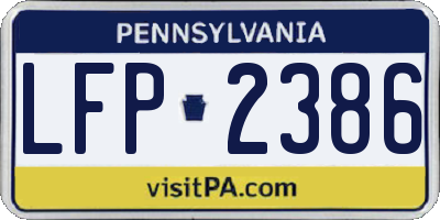 PA license plate LFP2386
