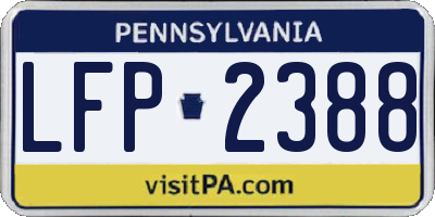 PA license plate LFP2388