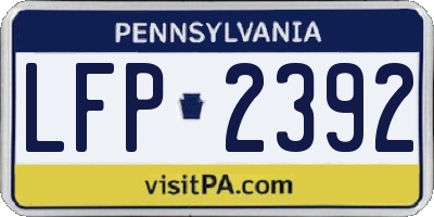 PA license plate LFP2392