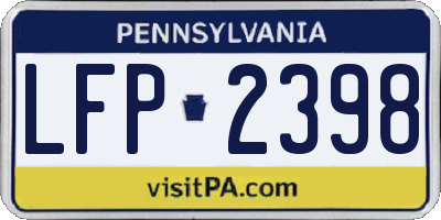 PA license plate LFP2398