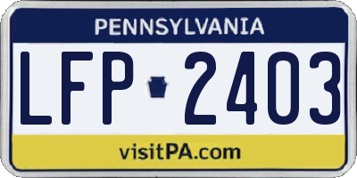 PA license plate LFP2403
