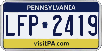 PA license plate LFP2419