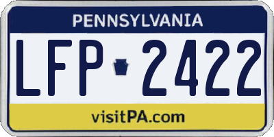 PA license plate LFP2422