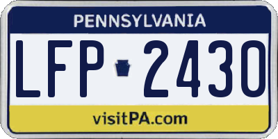 PA license plate LFP2430