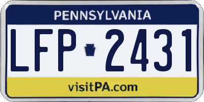 PA license plate LFP2431