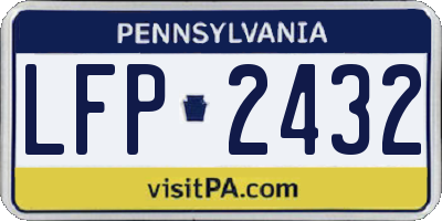 PA license plate LFP2432