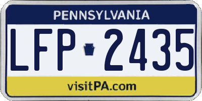 PA license plate LFP2435