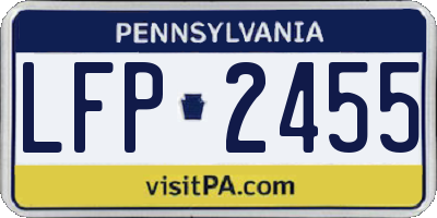 PA license plate LFP2455