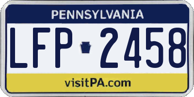 PA license plate LFP2458