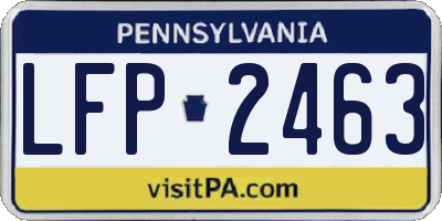 PA license plate LFP2463