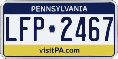 PA license plate LFP2467