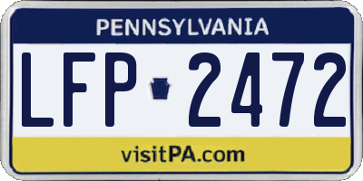 PA license plate LFP2472