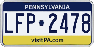PA license plate LFP2478