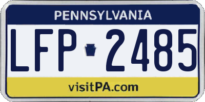 PA license plate LFP2485