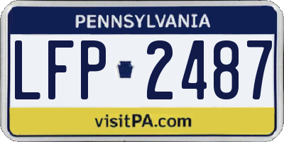 PA license plate LFP2487