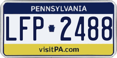 PA license plate LFP2488