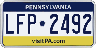 PA license plate LFP2492
