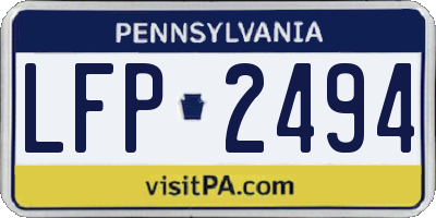 PA license plate LFP2494