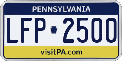 PA license plate LFP2500
