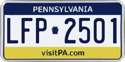 PA license plate LFP2501