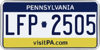 PA license plate LFP2505