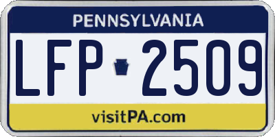 PA license plate LFP2509