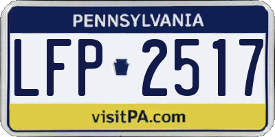 PA license plate LFP2517