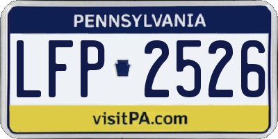 PA license plate LFP2526