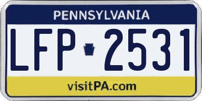 PA license plate LFP2531