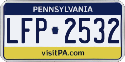 PA license plate LFP2532