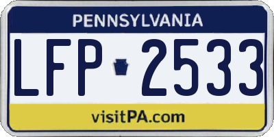 PA license plate LFP2533