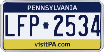 PA license plate LFP2534