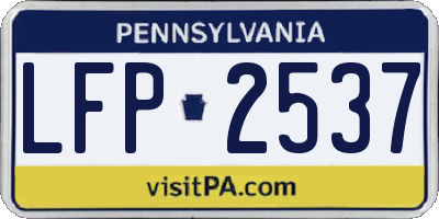 PA license plate LFP2537