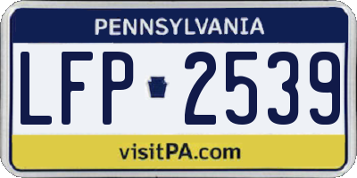PA license plate LFP2539