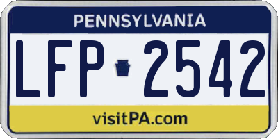 PA license plate LFP2542