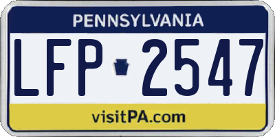 PA license plate LFP2547