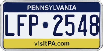 PA license plate LFP2548