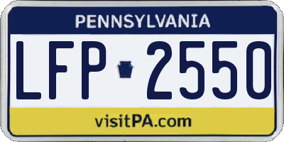 PA license plate LFP2550