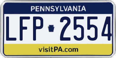 PA license plate LFP2554