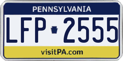 PA license plate LFP2555