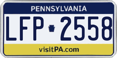 PA license plate LFP2558