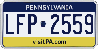 PA license plate LFP2559