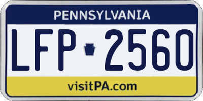 PA license plate LFP2560