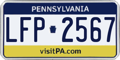 PA license plate LFP2567