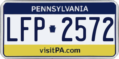 PA license plate LFP2572