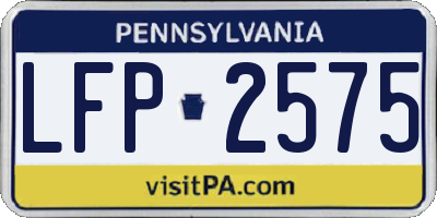 PA license plate LFP2575