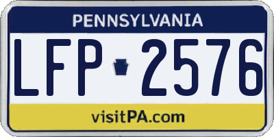 PA license plate LFP2576