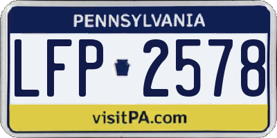 PA license plate LFP2578
